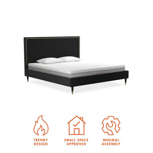 CosmoLiving Audrey Upholstered Bed - Black - King