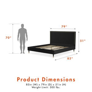 CosmoLiving Audrey Upholstered Bed - Black - King