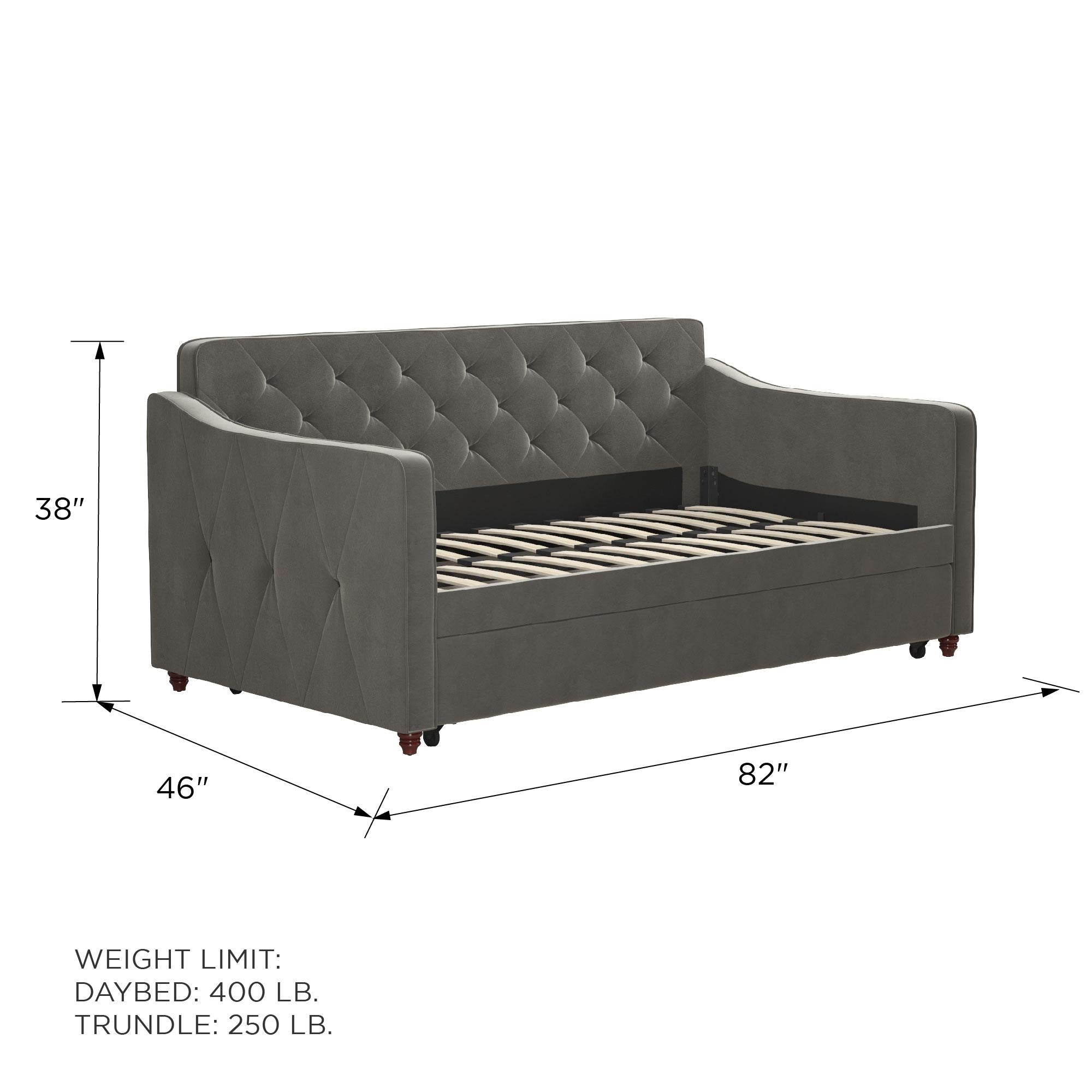 Novogratz Vintage Daybed and Trundle - Gray - Twin
