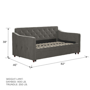 Novogratz Vintage Daybed and Trundle - Gray - Twin