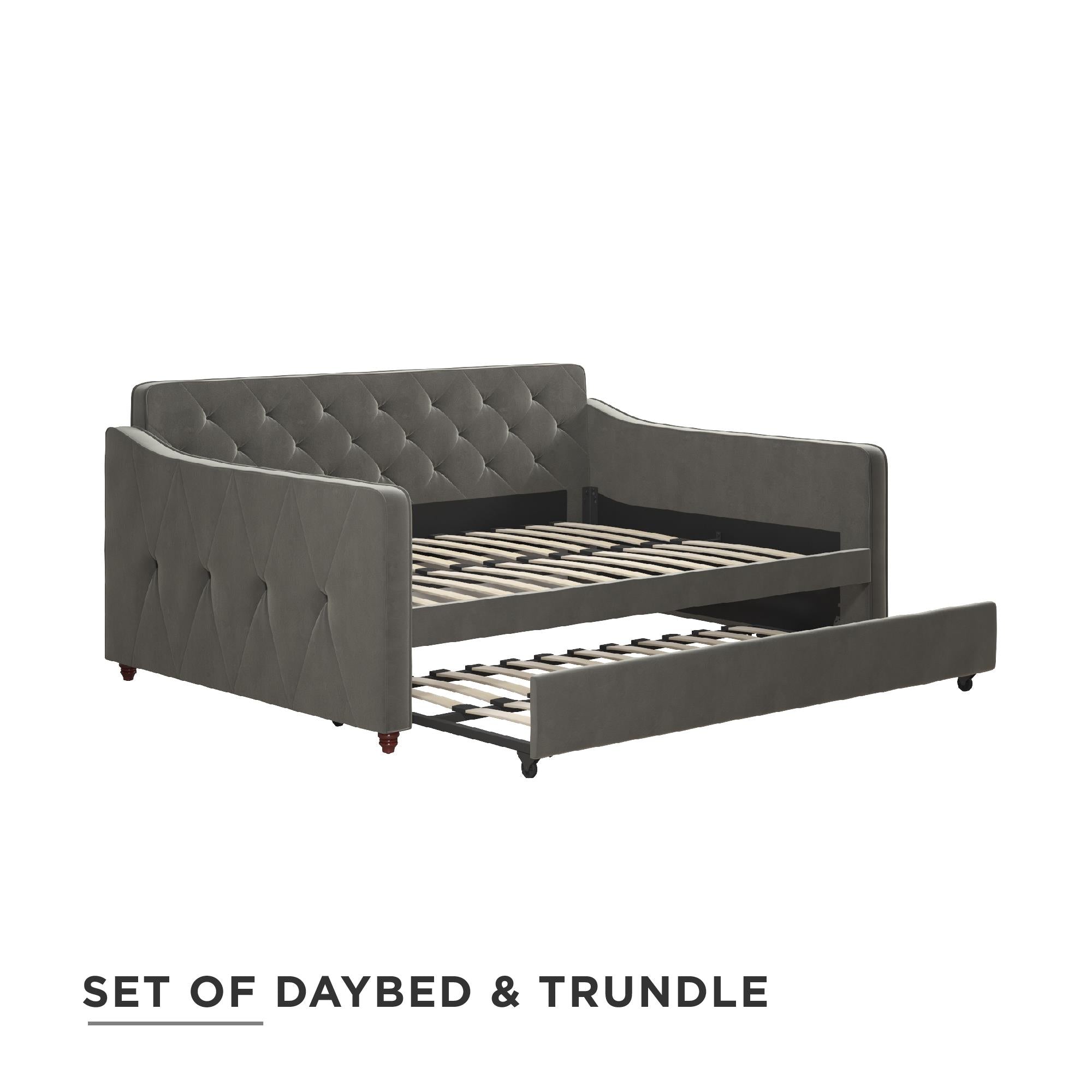 Novogratz Vintage Daybed and Trundle - Gray - Full