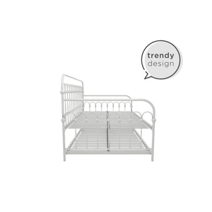 Novogratz Bright Pop Metal Daybed with Trundle - White - Twin