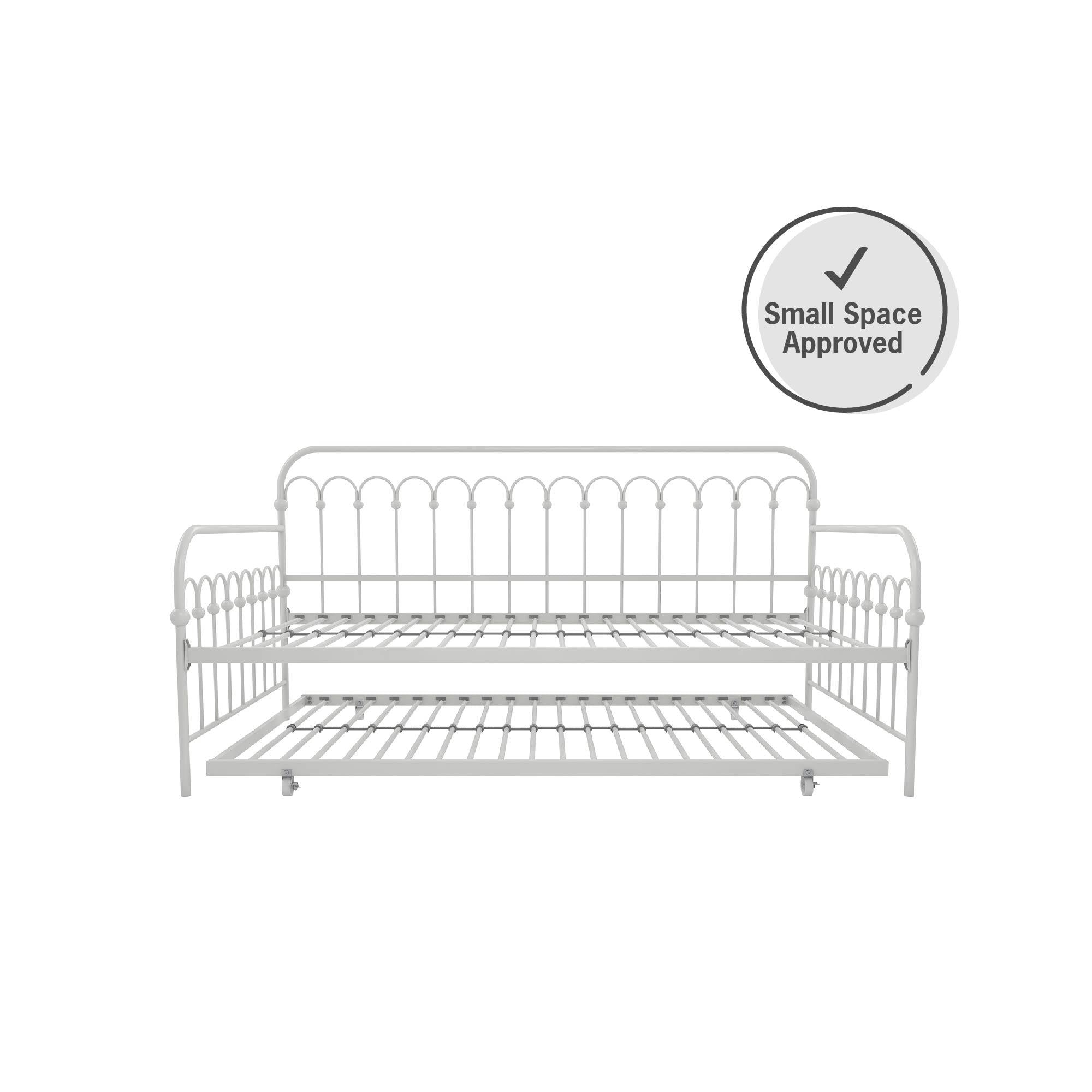 Novogratz Bright Pop Metal Daybed with Trundle - White - Twin