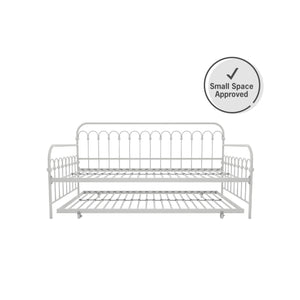 Novogratz Bright Pop Metal Daybed with Trundle - White - Twin