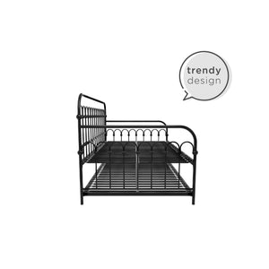 Novogratz Bright Pop Metal Daybed with Trundle - Black - Twin