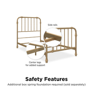 Max & Finn Wren Metal Bed - Gold - Twin