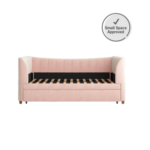 Max & Finn Valentina Upholstered Daybed and Trundle - Pink - Twin