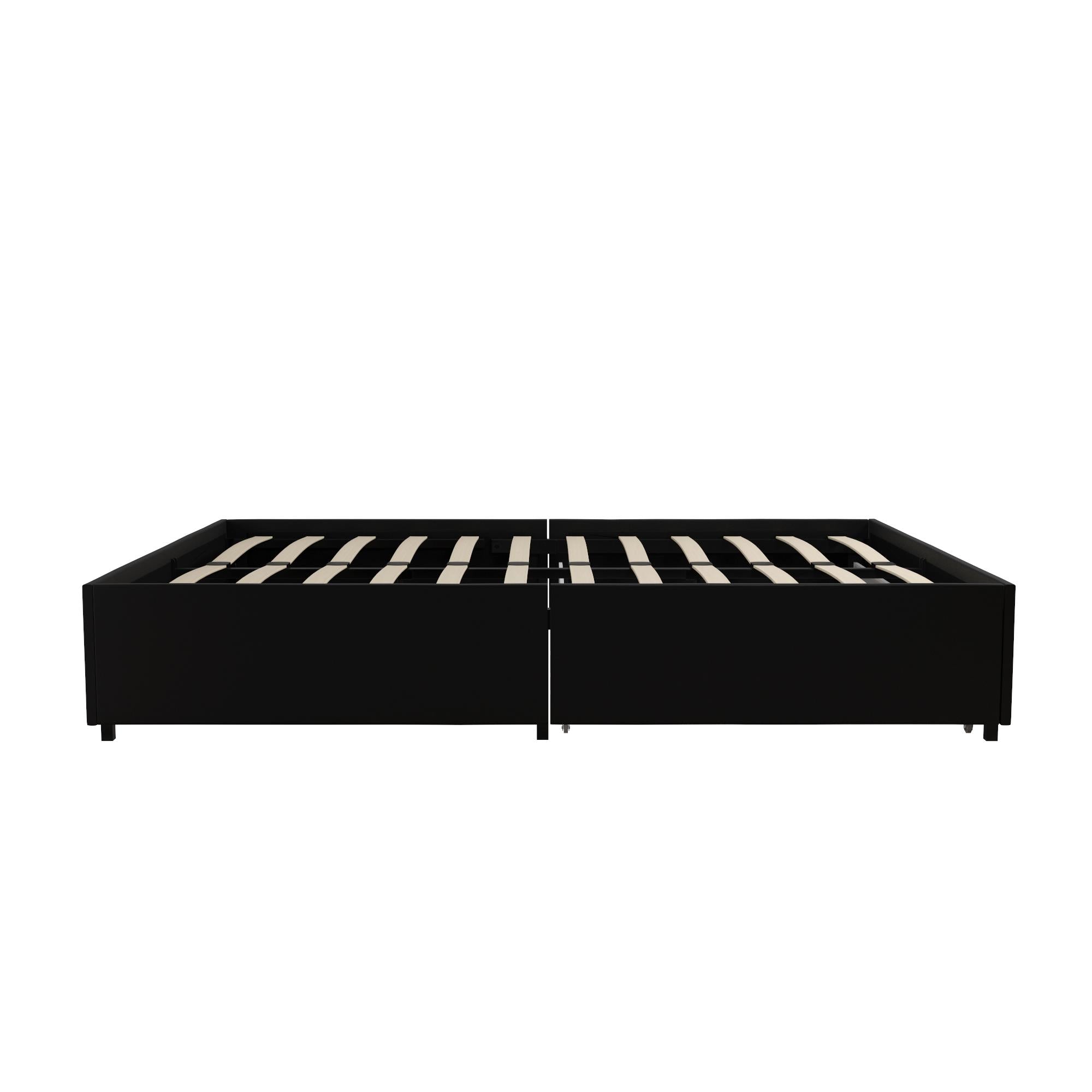 RealRooms Alden Bed with Storage Drawers - Black - Full