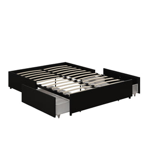 RealRooms Alden Bed with Storage Drawers - Black - Full