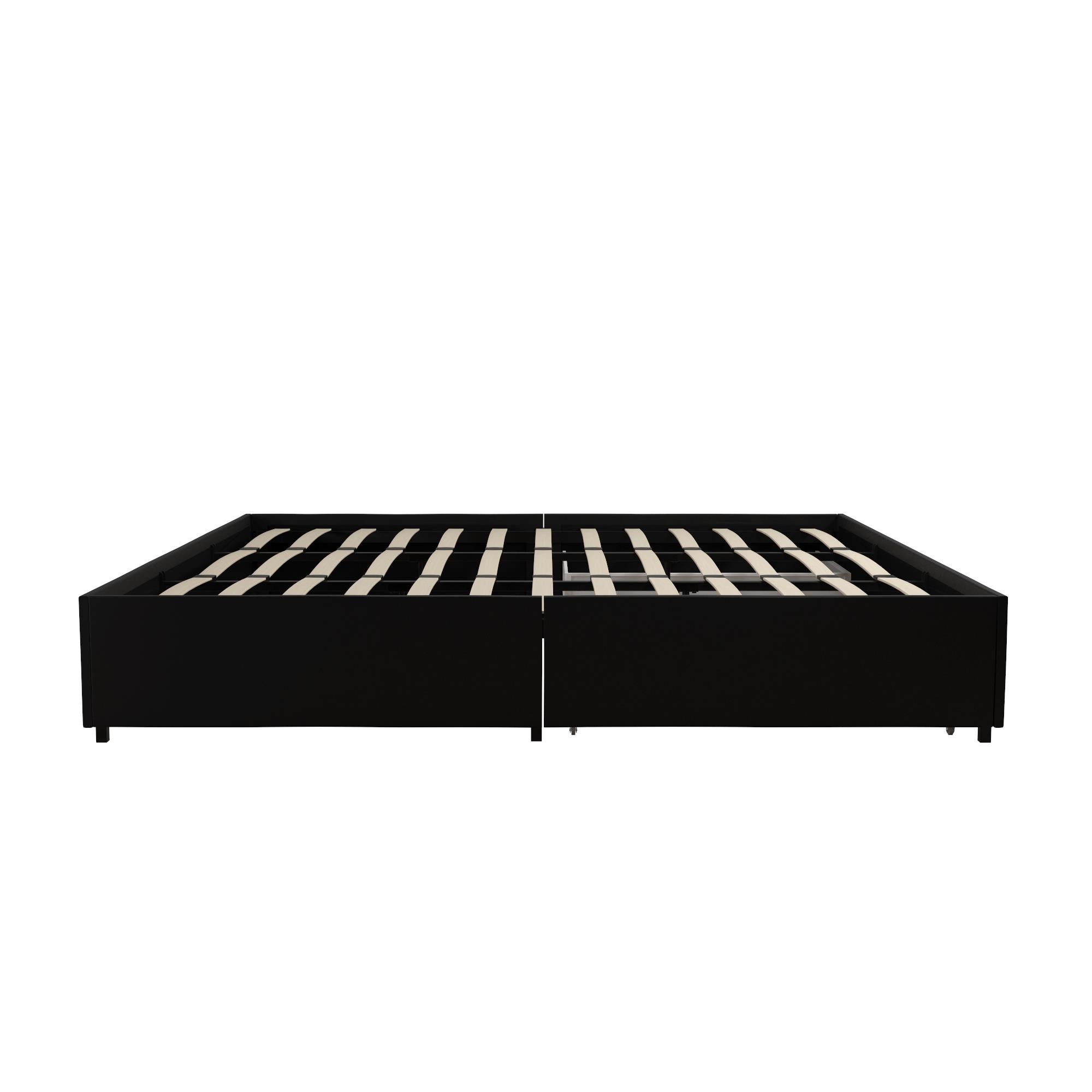 RealRooms Alden Bed with Storage Drawers - Black - King