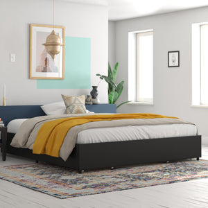 RealRooms Alden Bed with Storage Drawers - Black - King