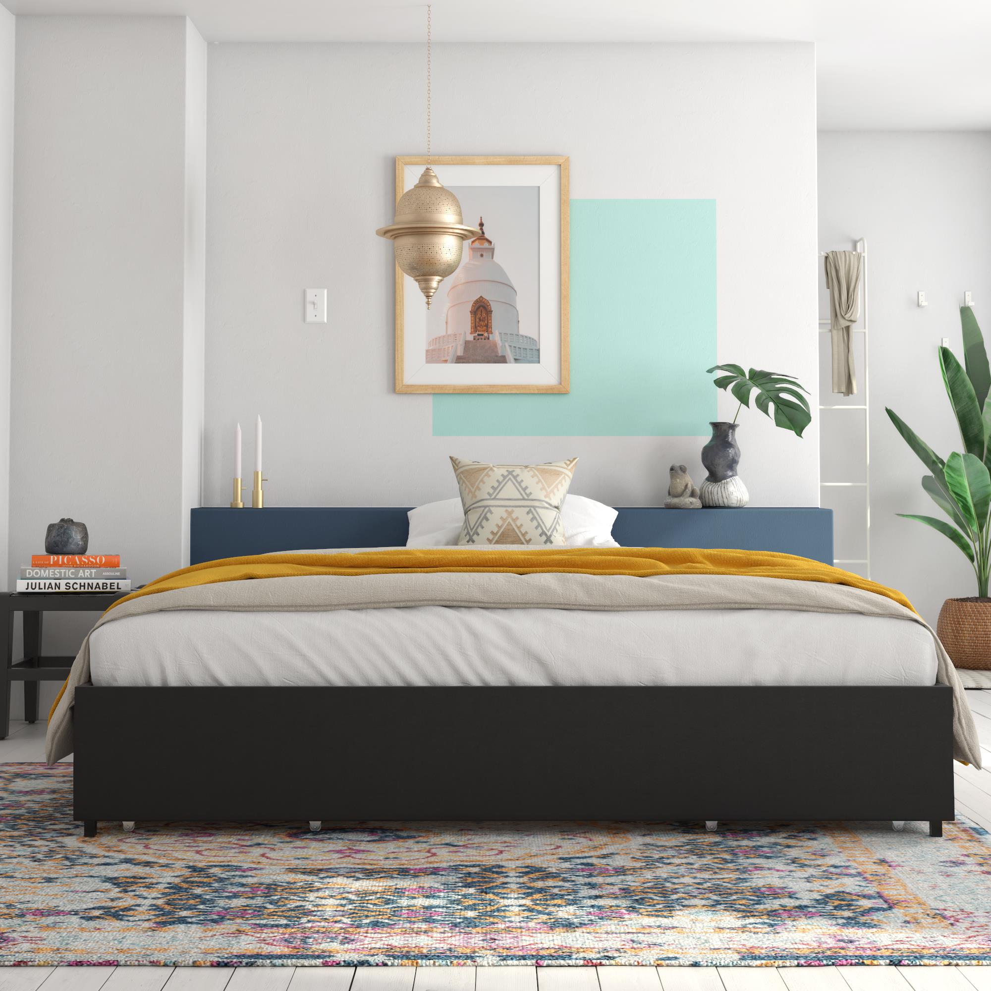 RealRooms Alden Bed with Storage Drawers - Black - King