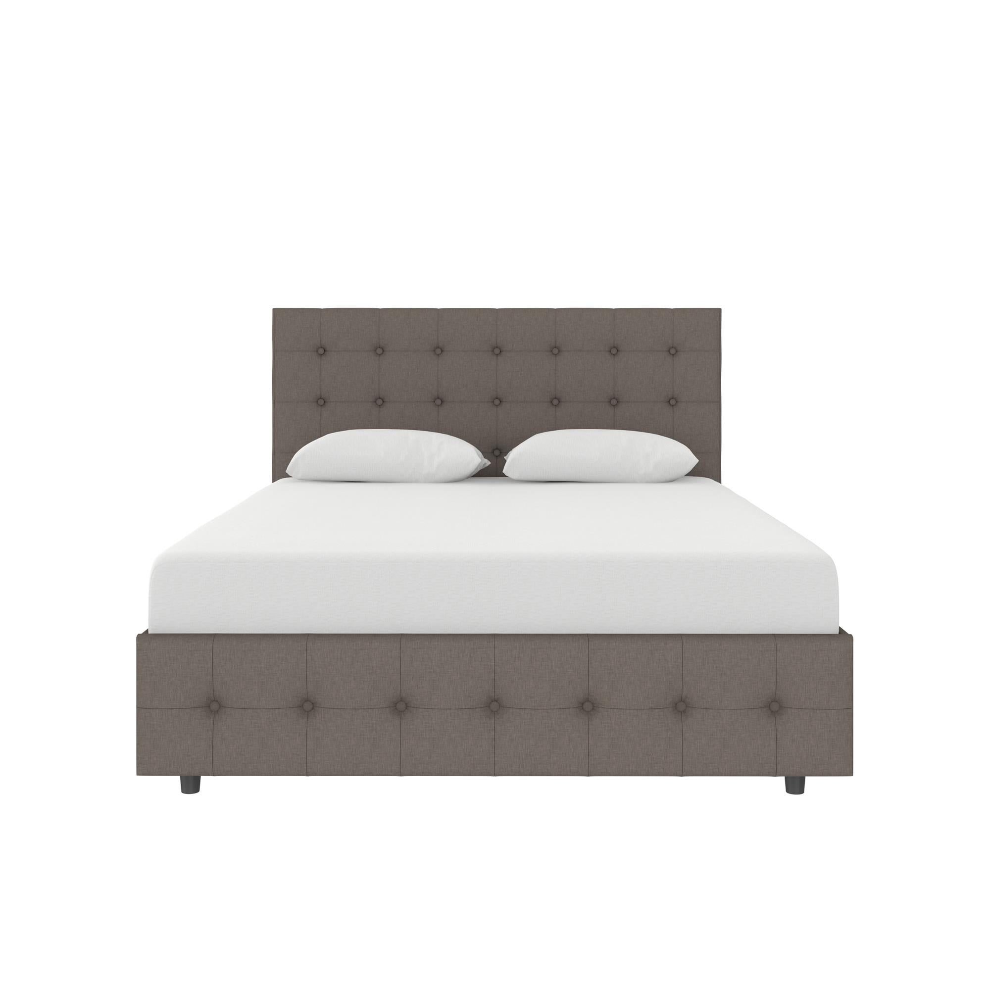 DHP Cambridge Upholstered Bed with Storage - Grey Linen - Full