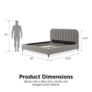DHP Callie Upholstered Bed - Light Gray - King