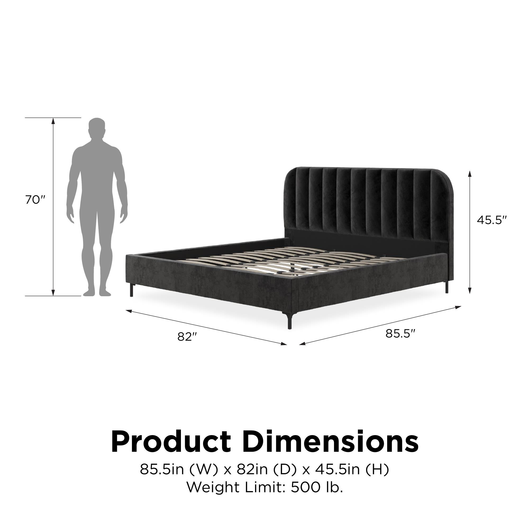DHP Callie Upholstered Bed - Black - King