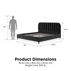 DHP Callie Upholstered Bed - Black - King