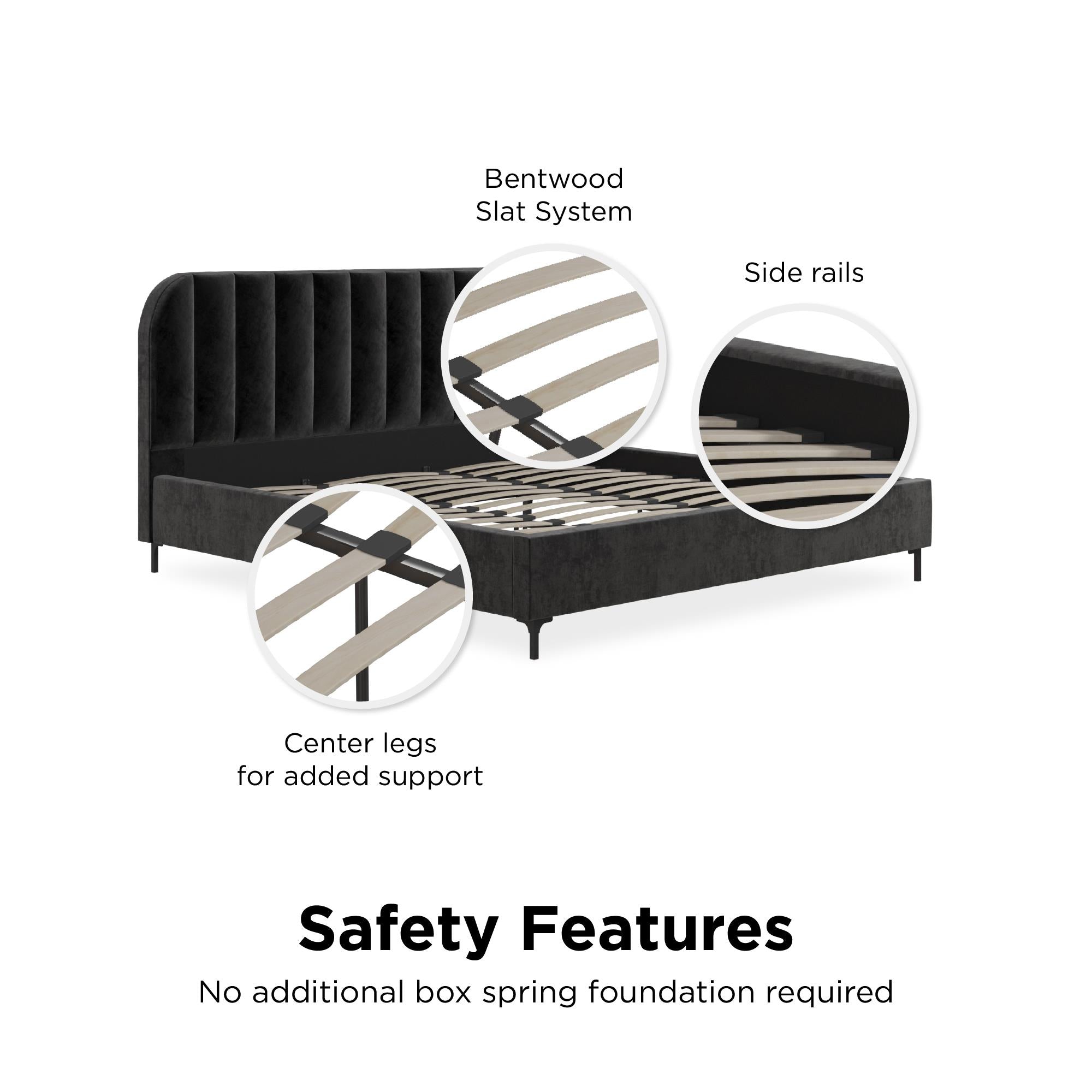 DHP Callie Upholstered Bed - Black - King