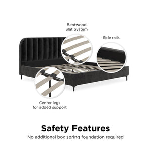 DHP Callie Upholstered Bed - Black - King
