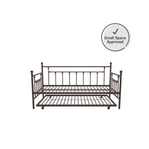 DHP Manila Metal Daybed with Trundle - Bronze - Twin