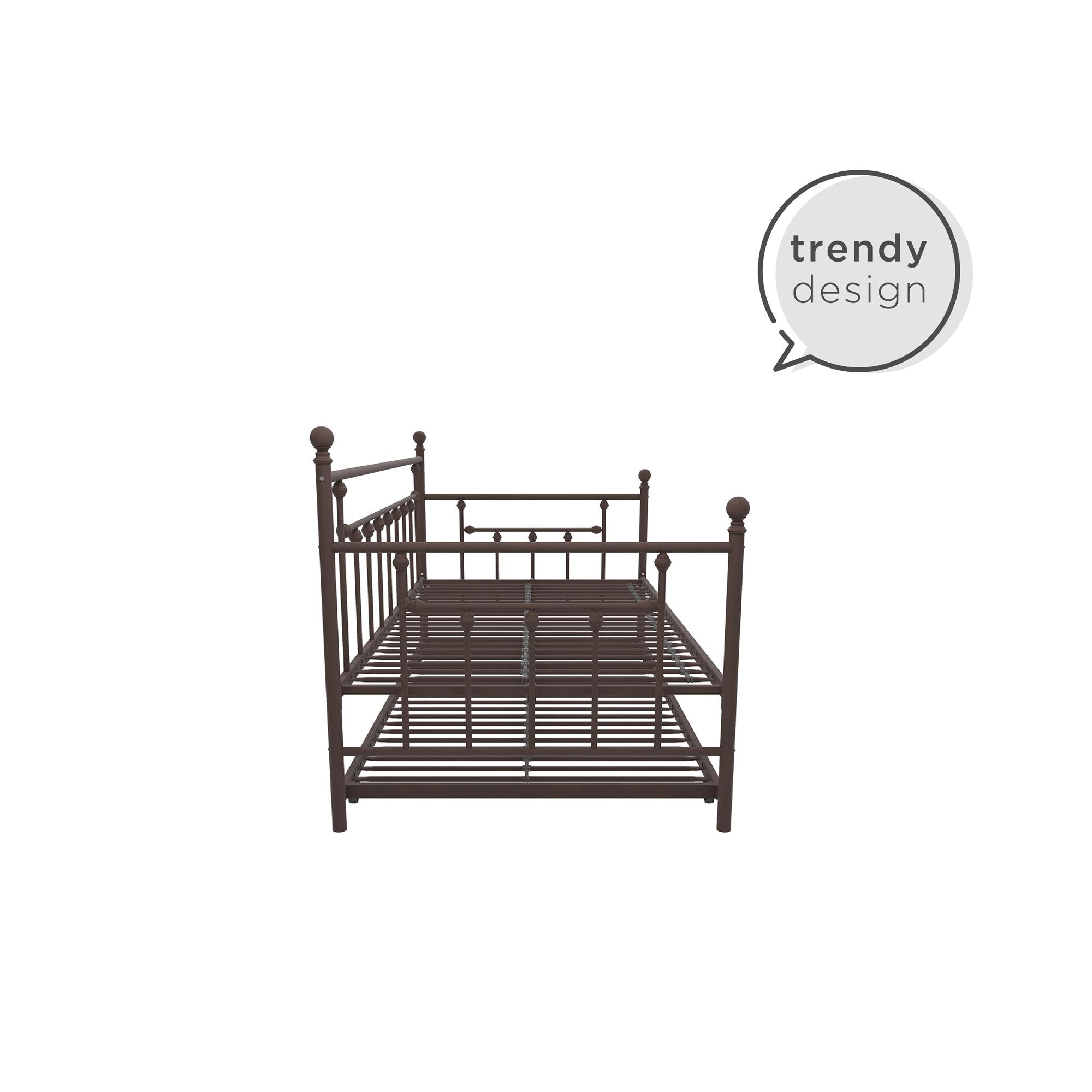 DHP Manila Metal Daybed with Trundle - Bronze - Twin
