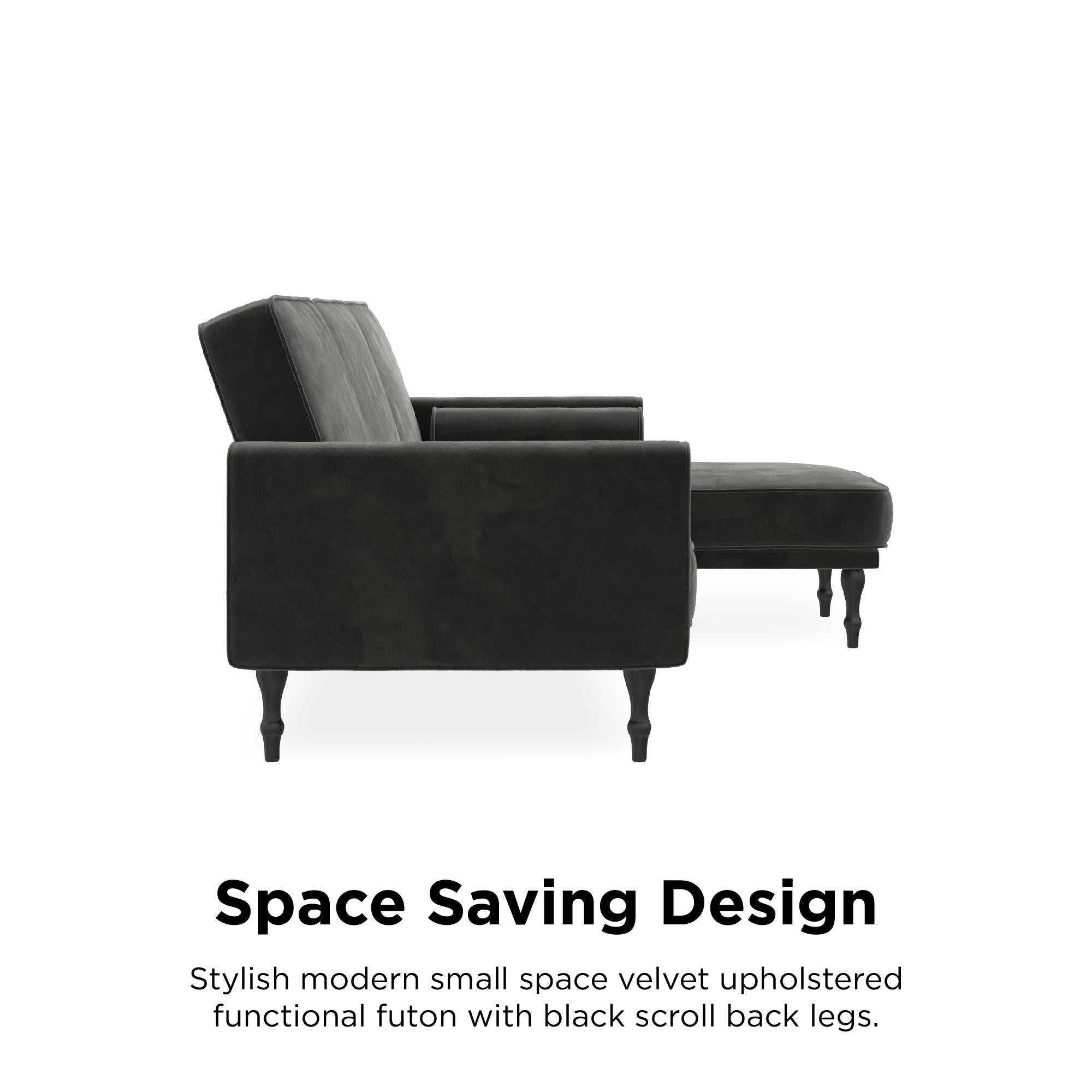 RealRooms Edison Sectional Futon Sofa Bed - Gray