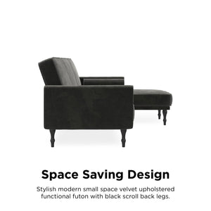 RealRooms Edison Sectional Futon Sofa Bed - Gray