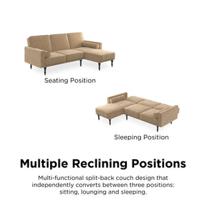 RealRooms Edison Sectional Futon Sofa Bed - Tan