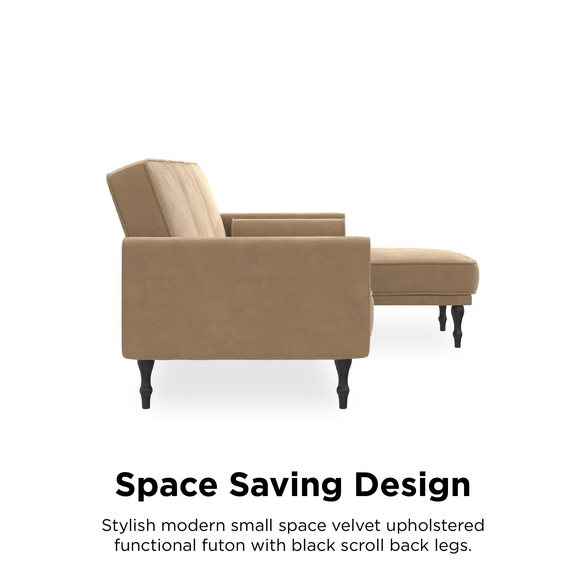 RealRooms Edison Sectional Futon Sofa Bed - Tan