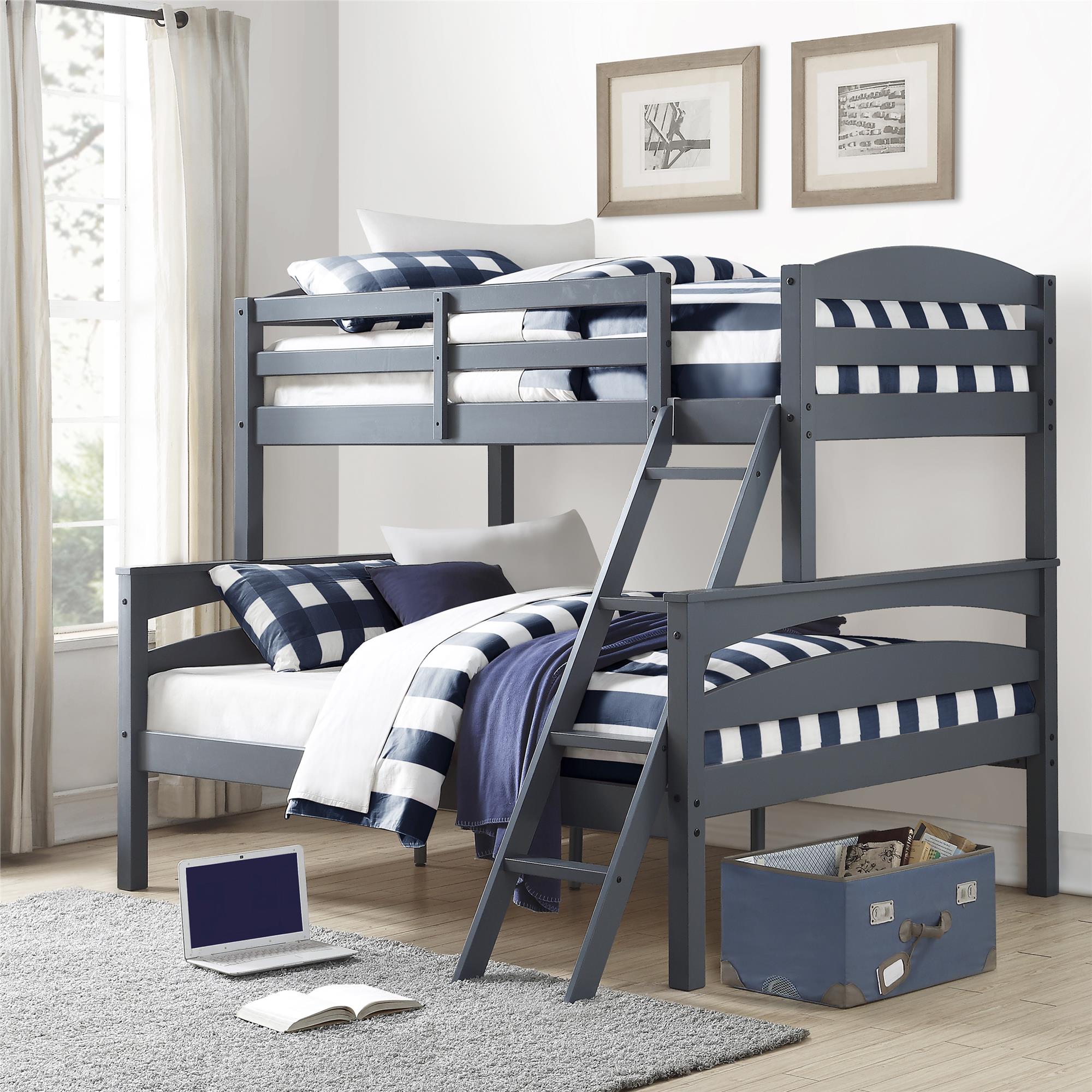 DHP Brady Kids' Wood Bunk Bed - Gray