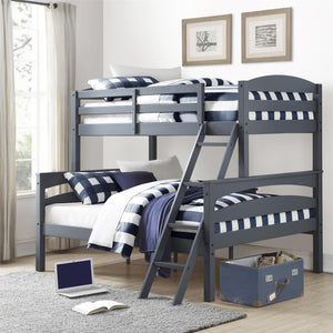 DHP Brady Kids' Wood Bunk Bed - Gray