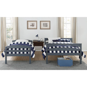 DHP Brady Kids' Wood Bunk Bed - Gray