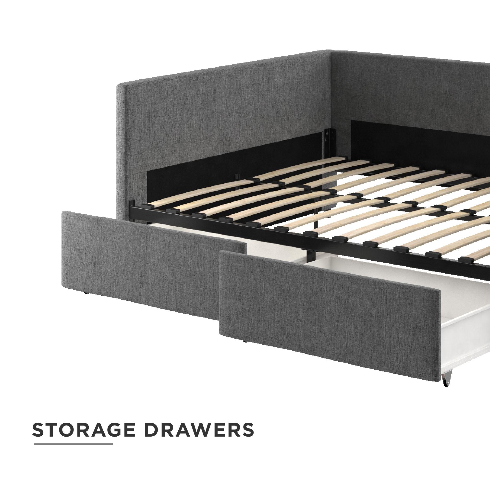 DHP Daybed with Storage - Grey Linen - Full