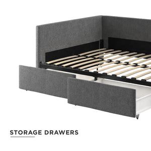 DHP Daybed with Storage - Grey Linen - Full