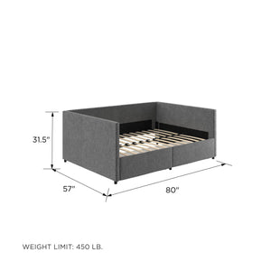 DHP Daybed with Storage - Grey Linen - Full