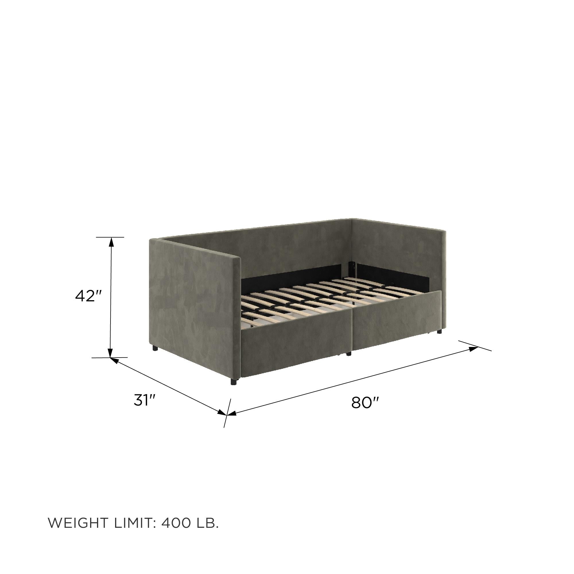 DHP Daybed with Storage - Gray - Twin