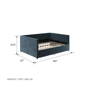DHP Daybed with Storage - Blue - Full