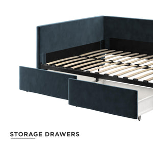 DHP Daybed with Storage - Blue - Full