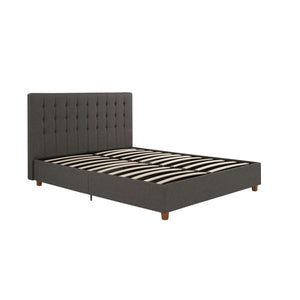 DHP Emily Upholstered Bed - Grey Linen - Queen