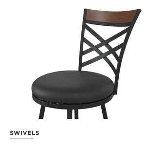 DHP Lesley Swivel Barstool - Black