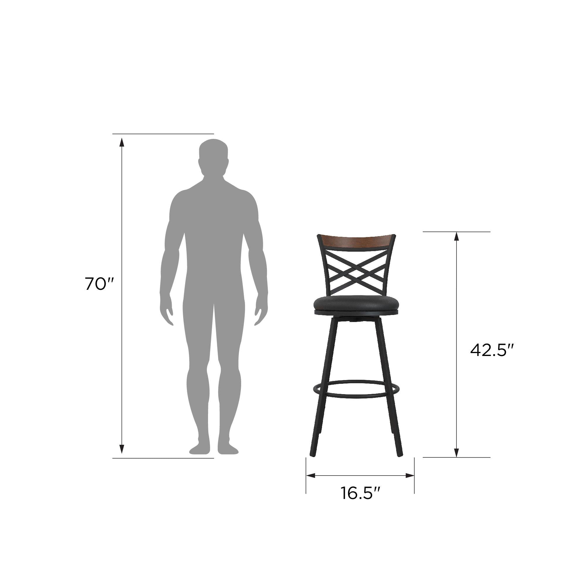 DHP Lesley Swivel Barstool - Black