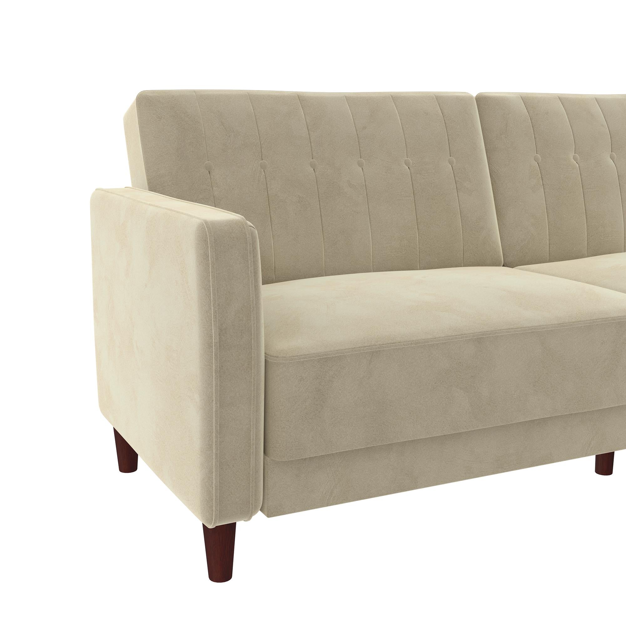 DHP Pin Tufted Futon Sofa Bed - Tan