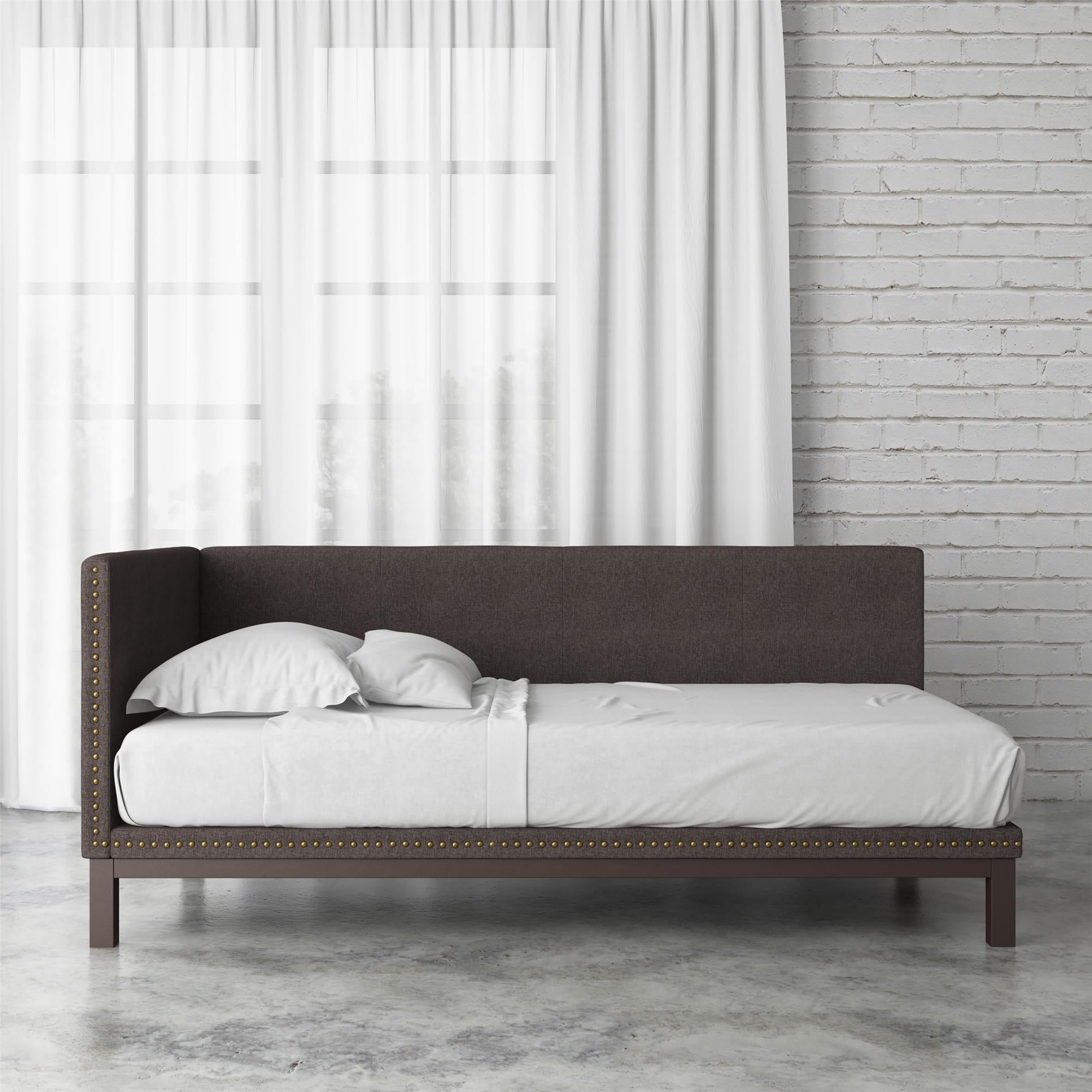 DHP Mid Century Upholstered Daybed - Grey Linen - Twin