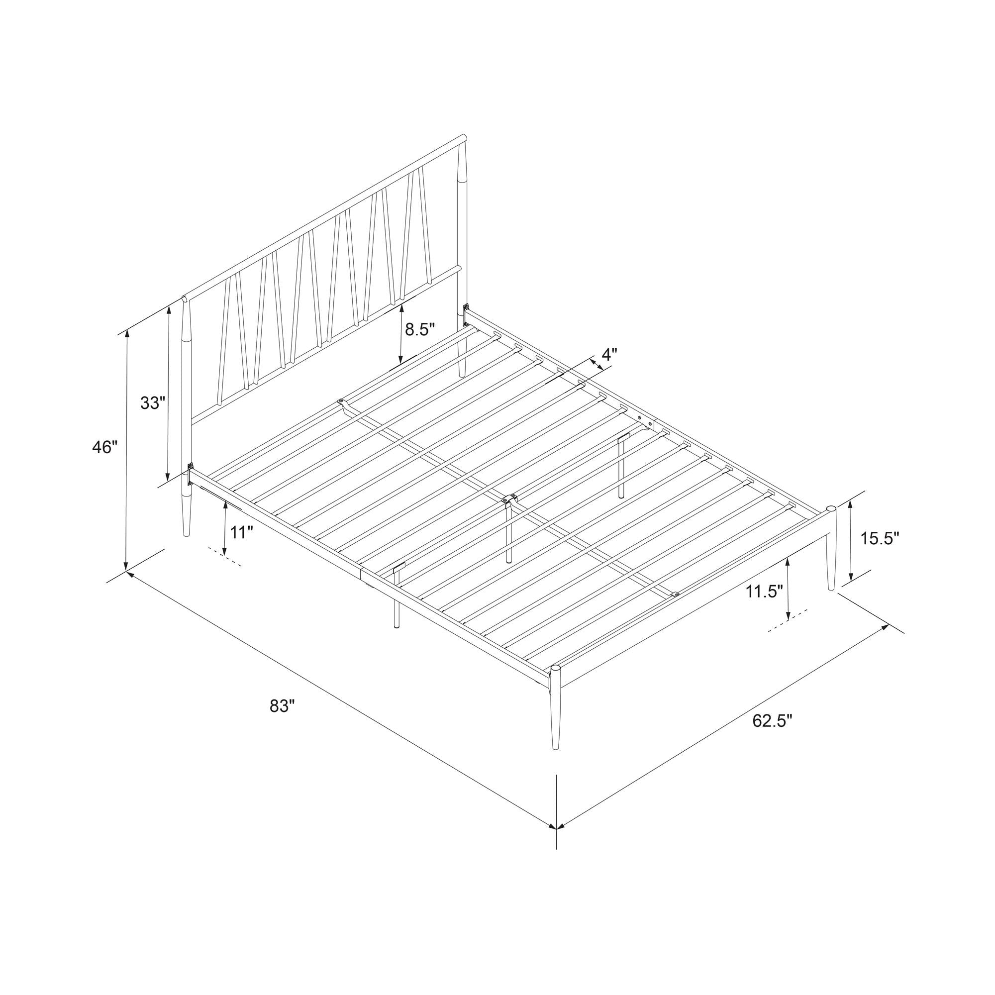 DHP Fairfax Metal Bed - Black - Queen
