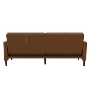 DHP Farnsworth Futon Sofa Bed - Camel Faux Leather