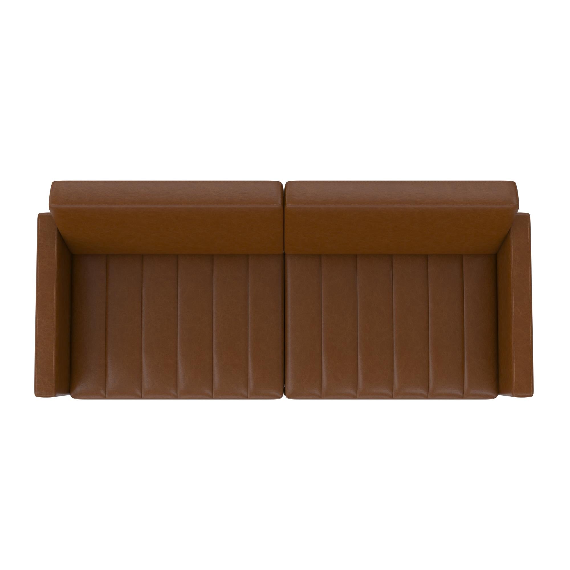 DHP Farnsworth Futon Sofa Bed - Camel Faux Leather