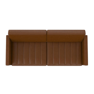 DHP Farnsworth Futon Sofa Bed - Camel Faux Leather