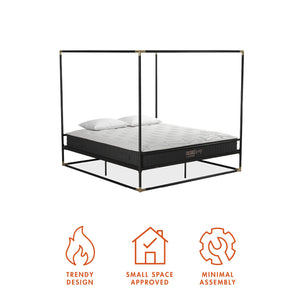 CosmoLiving Celeste Canopy Metal Bed - Black - King