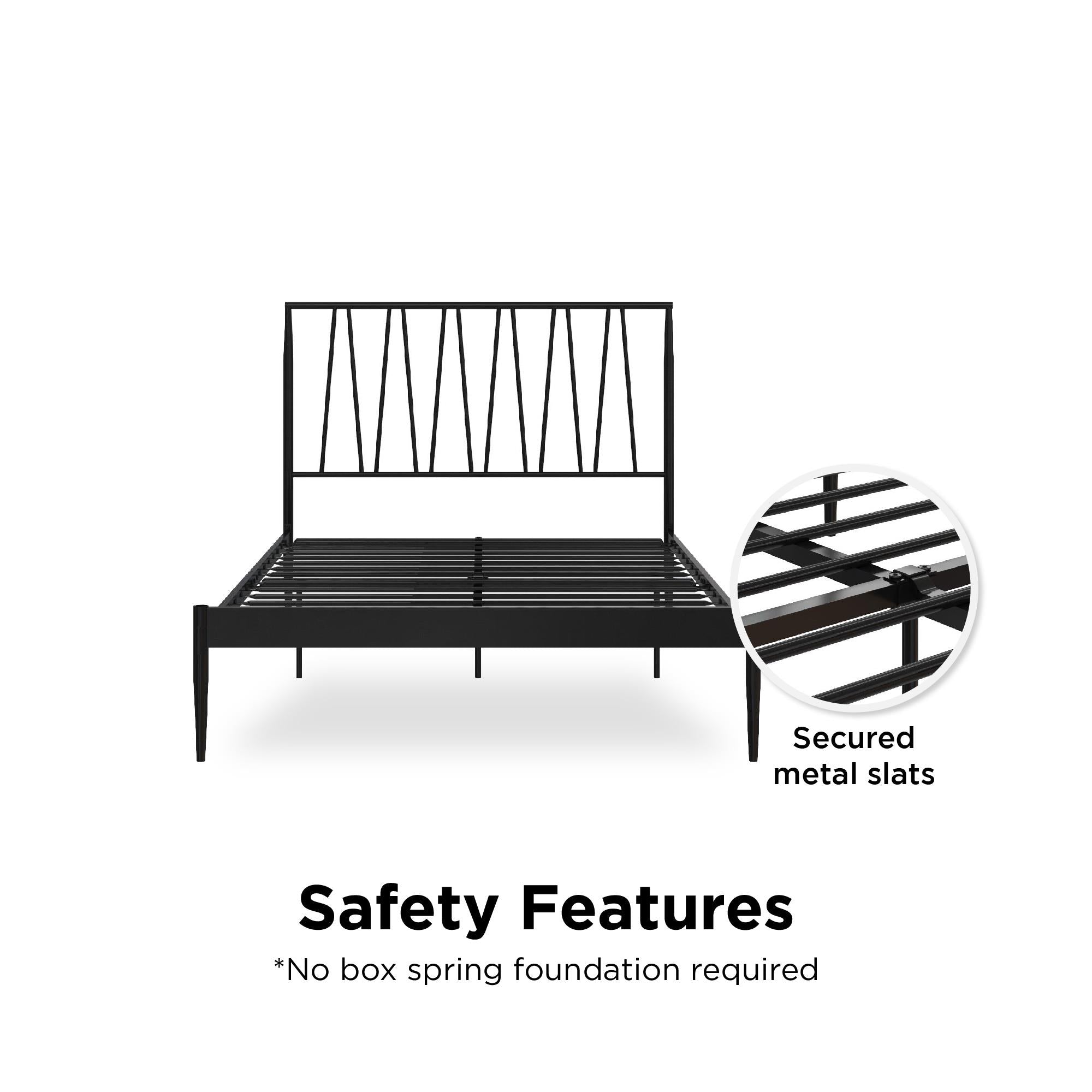 DHP Fairfax Metal Bed - Black - Queen