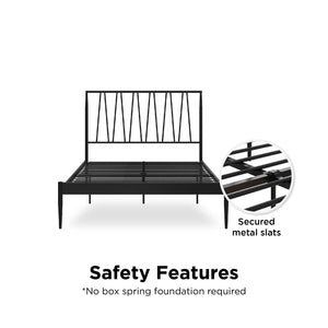 DHP Fairfax Metal Bed - Black - Queen
