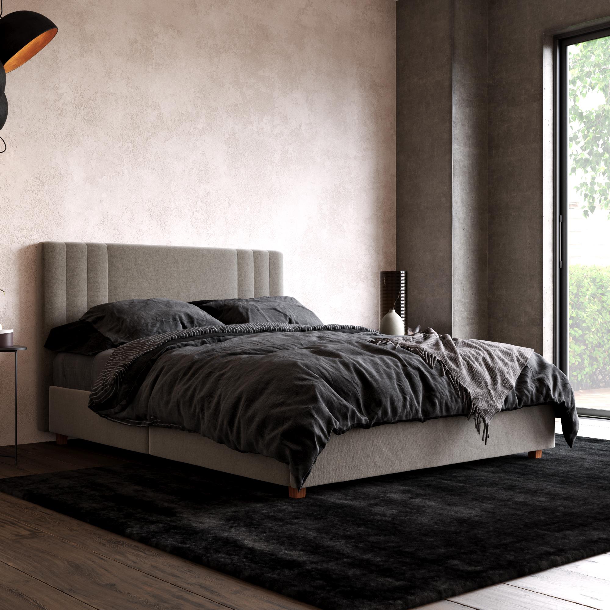 DHP Wynn Upholstered Bed Frame - Light Gray - Queen